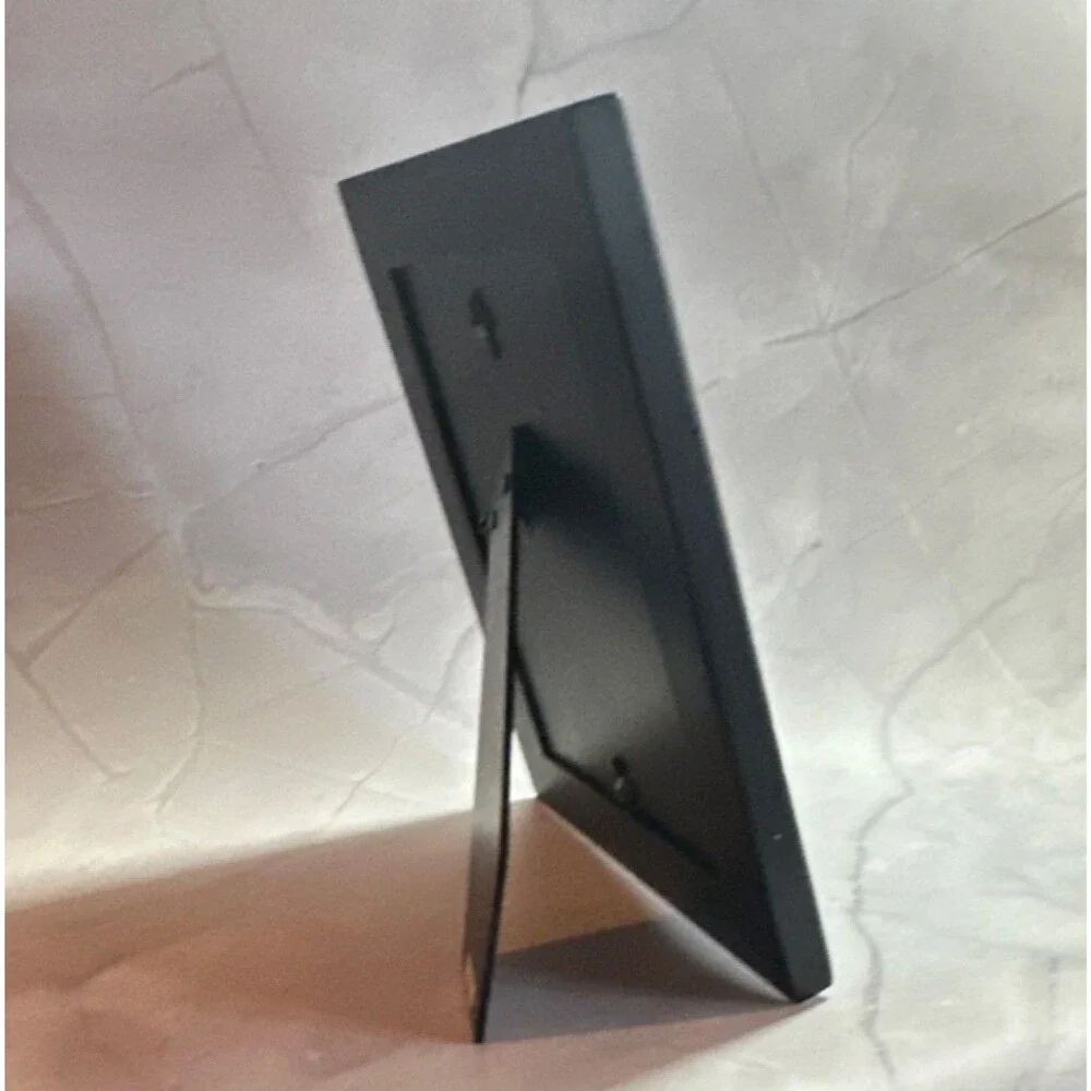 Black Plastic 6x8 Modern Matte Rectangle Photo Frame Freestanding Hanging